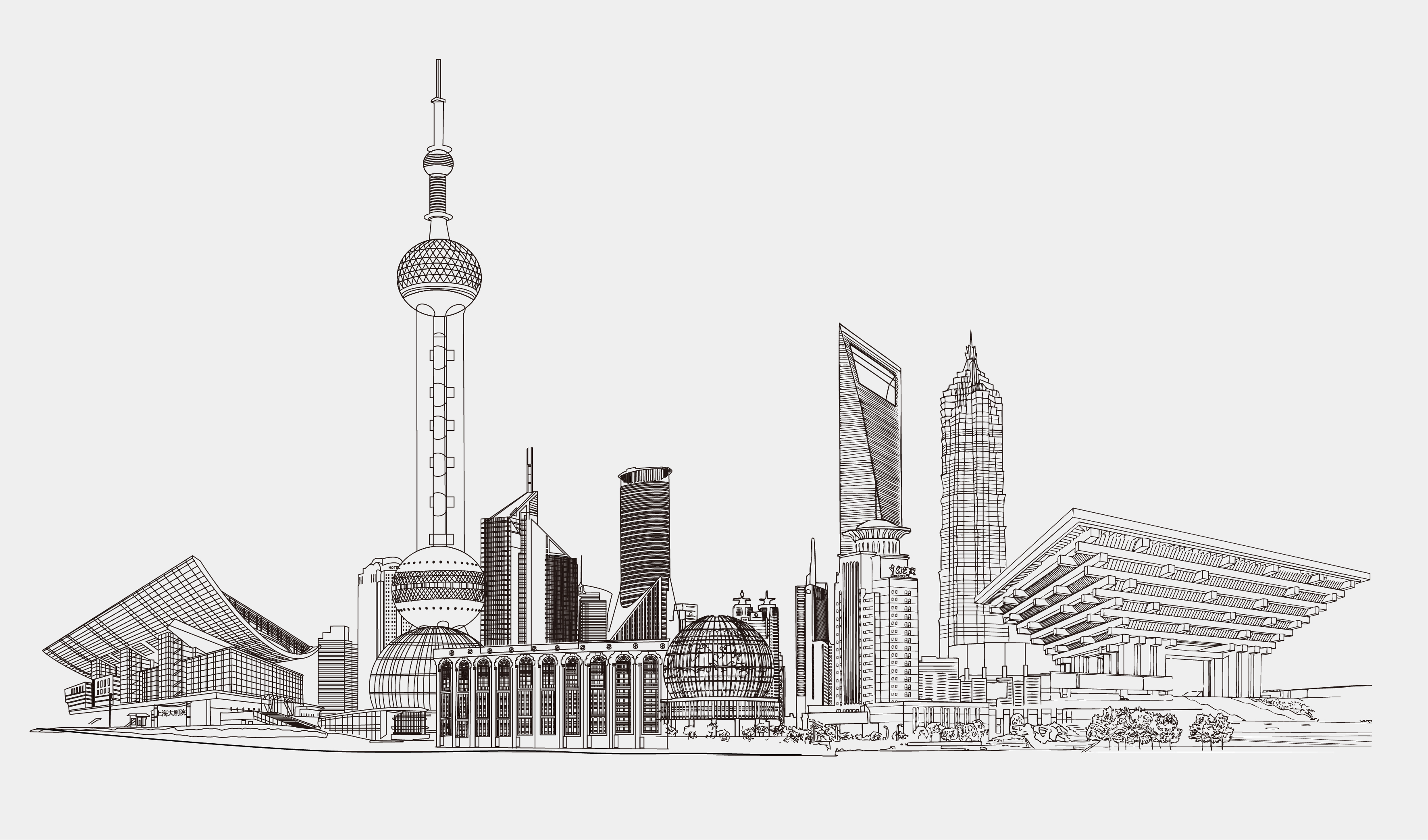 文创-上海建筑矢量插画